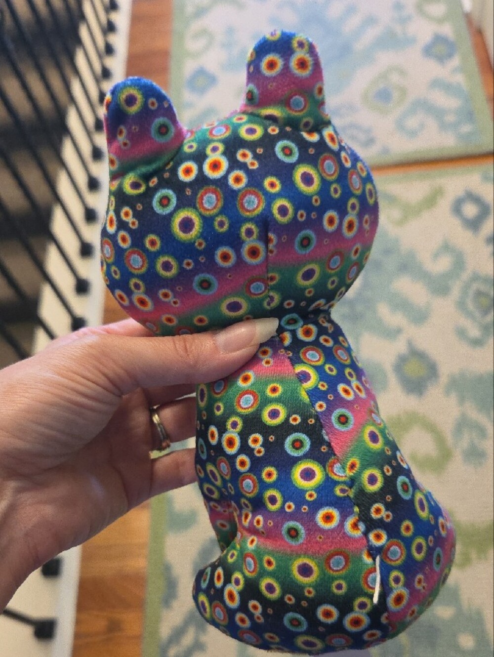 Colorful Patterned Plush Frog Stuffed Animal - Multicolor - Picture 2 of 2